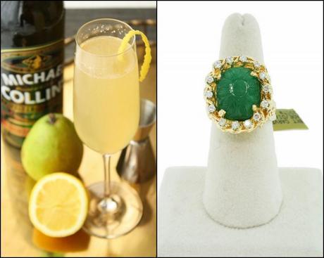 st. patrick's day, st. patty's day, st. paddys, St. Patricks, cocktail, drink, recipe, emerald, gold, pot of gold, rainbow, Glitter Guide, raymond lee jewelers