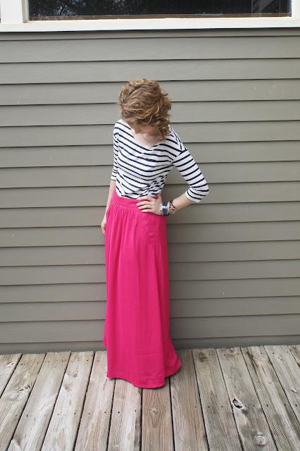 outfit post: stripes + pink