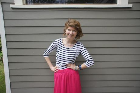 outfit post: stripes + pink