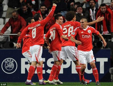 Dangerous: Benfica reached the quarter-finals after beating Russian side Zenit St Petersburg