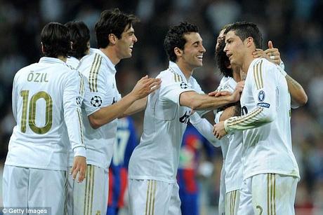 Real deal: Ronaldo bagged two as Madrid eased past CSKA Moscow in the last-16 clash 