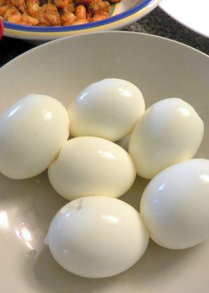 Curried Shrimp Devilled Eggs- Hard boiled eggs