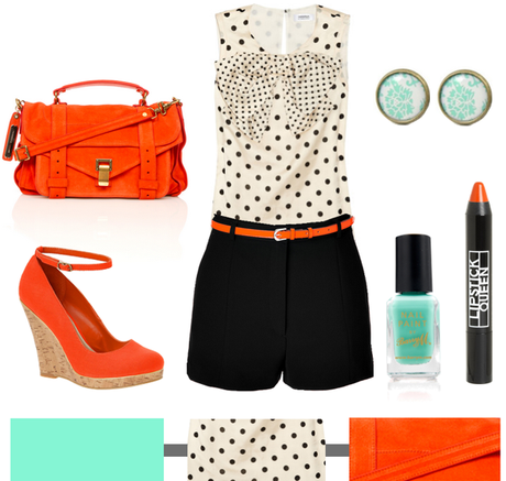 Aqua + Polka Dots + Tangerine…