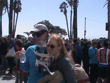 Meeting EJ Scott and Deborah at the LA Marathon Finish Line