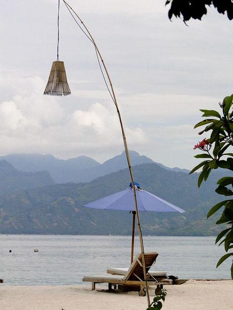 A view of the mountains from Gili Island, Bali 