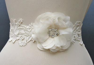 Ivory Lace Bridal Sash Now Available