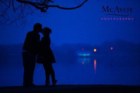 Romantic twilight engagement shoot