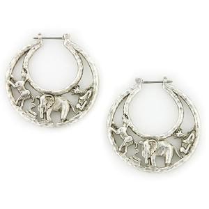 wildlife animals crescent hoop earrings