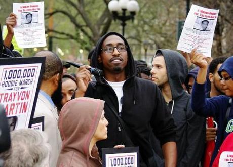 Demonstrators call for arrest of George Zimmerman over the death of 17-year-old Trayvon Martin in Florida