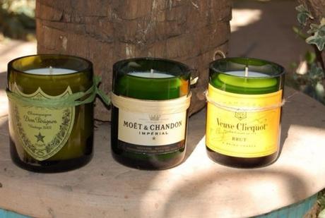Candle Holders Made from a Champagne Bottle