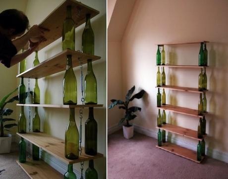 Display Shelves Made from a Champagne Bottle