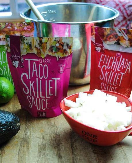 Slender Beef and Black Bean Taco Soup with Winking Girl Taco Skillet Sauce
