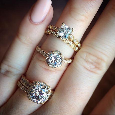 Yellow gold engagement rings