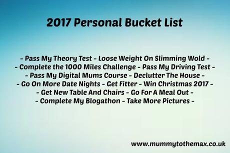 Personal Bucket List 2017