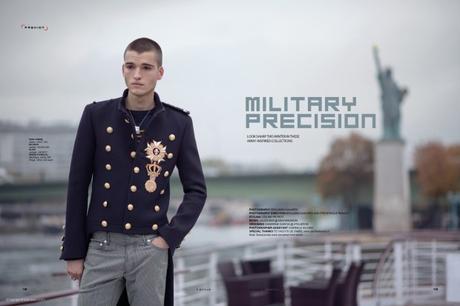 Jules Mas in Military Precision by Benjamin Kanarek for SCMP Style