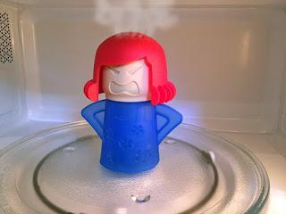 Image: Angry Mama Microwave Oven Cleaner| Use steam to clean the crud from your microwave! | just add vinegar and water, then microwave for 7 minutes