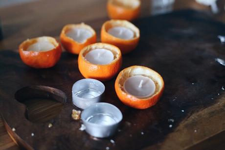 mandarine cinnamon scented swim candle DIY/ Mandarinen Zimt Schwimm- Kerzen