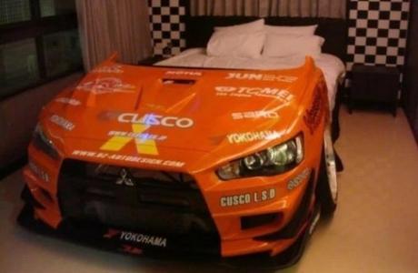 Repurposed Mitsubishi Evo Made into a Bed