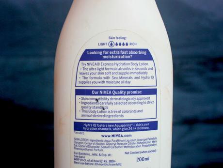 Nivea Express Hydration Body Lotion: Quick Review