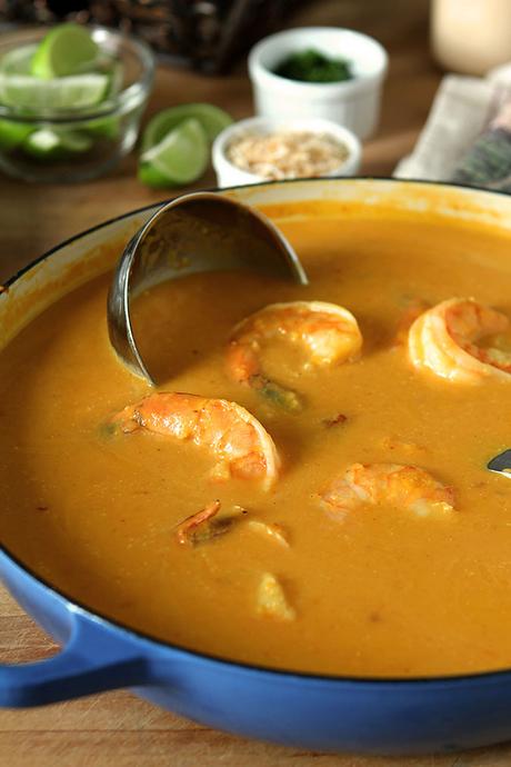 Thai Butternut Squash and Coconut Soup with Shrimp