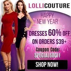 New Year Special - Take 60% off orders $39+ at LolliCouture.com!