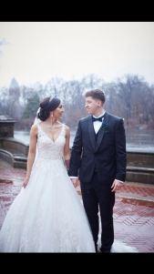 Victoria and Sean’s Wedding, Sheltered from the Rain Underneath Bethesda Terrace