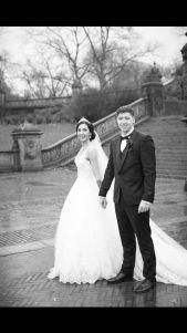 Victoria and Sean’s Wedding, Sheltered from the Rain Underneath Bethesda Terrace