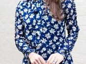 Navy Floral Print Dress