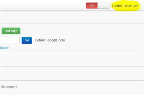 enable or disable block website