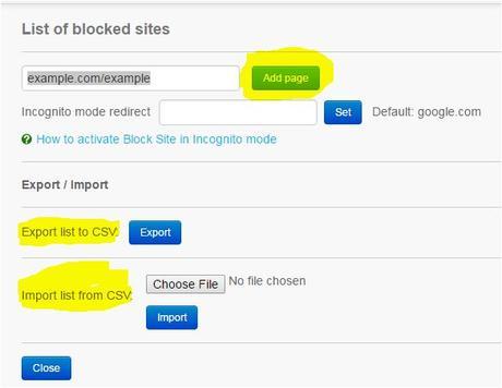 add a block site