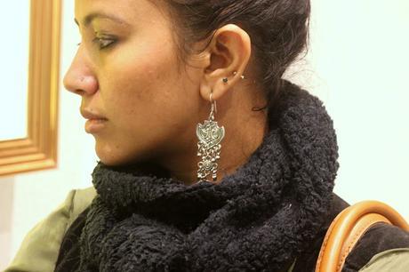 Silver Coin Earrings from Delhi Haat (Rs.250)