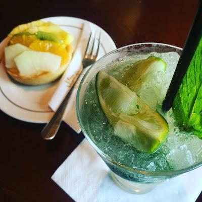 Cocktails and cakes Midships Bar Cunard Queen Elizabeth Cocktails and cakes Midships Bar Cunard Queen Elizabeth