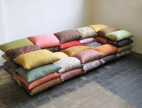 Sofa Made From a Repurposed Cushions