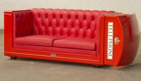 Sofa Made From a Repurposed Telephone Box