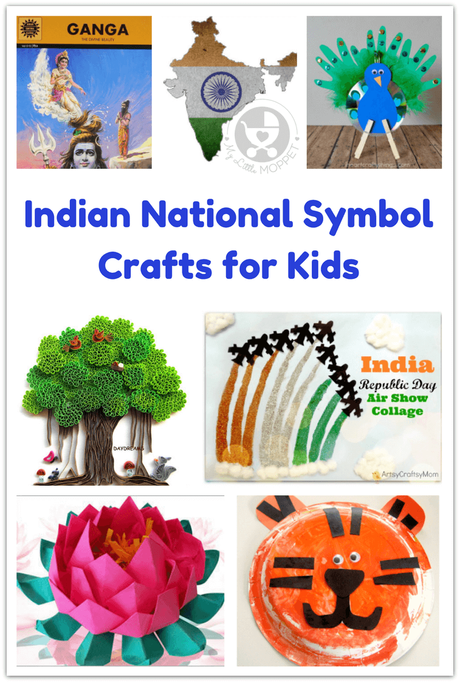 This Republic Day, teach kids about India's national symbols through these 7 Indian National Symbol Crafts for Kids. National animal, bird, fruit & more!