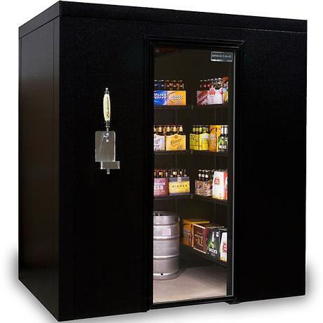 An image of a walk-in beer cooler