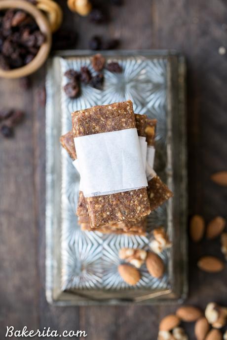 This Homemade Apple Pie Larabar Recipe is super simple and incredibly delicious - it requires no baking, and it's the perfect gluten-free, Paleo, vegan, and Whole30-friendly snack.