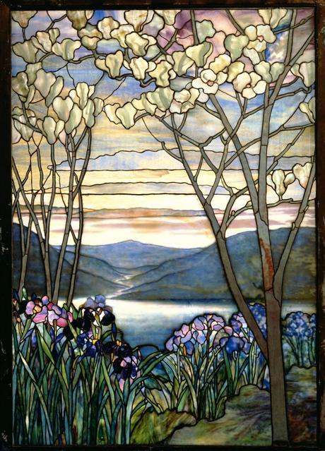Magnolia and Irises by Louis Comfort Tiffany