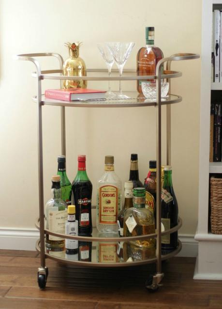 round wheeled bar cart