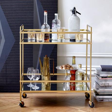 wheeled bar cart