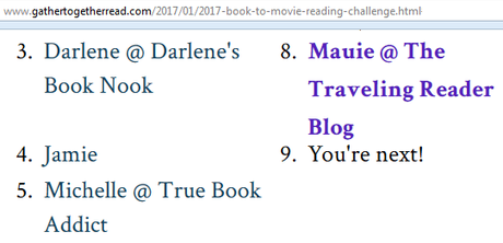 Book to Movie Reading Challenge 2017