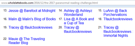 Paranormal Reading Challenge 2017