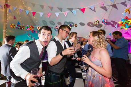 Guests make funny faces Derwentwater Independent Hostel Wedding