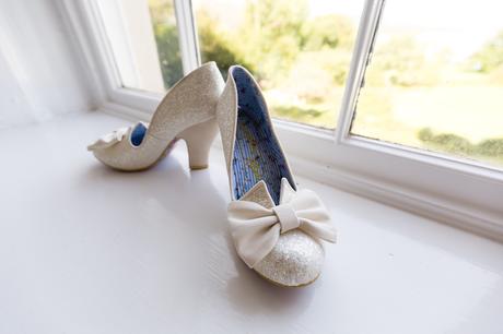 White irregular choice wedding shoes Derwentwater Independent Hostel Wedding