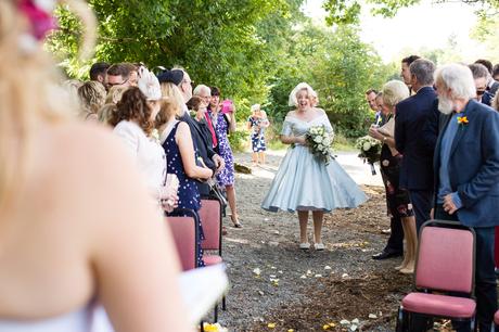 Derwentwater Independent Hostel Wedding bride walking up aisle