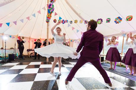 Twirling in first dance Derwentwater Independent Hostel Wedding