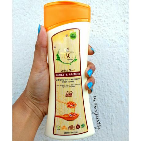 Review of 24ct Gold Honey & Almond Smoothening and Whitening Body Lotion By TBC By Nature