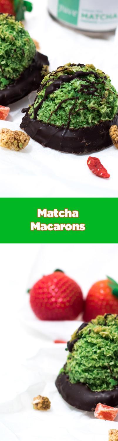 Raw Matcha Chocolate Macarons