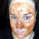 Inlight 100% Organic Skincare’s Chocolate Face Mask on face