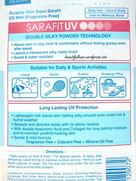 Review: Sunplay Skin Aqua Sarafit UV Milk